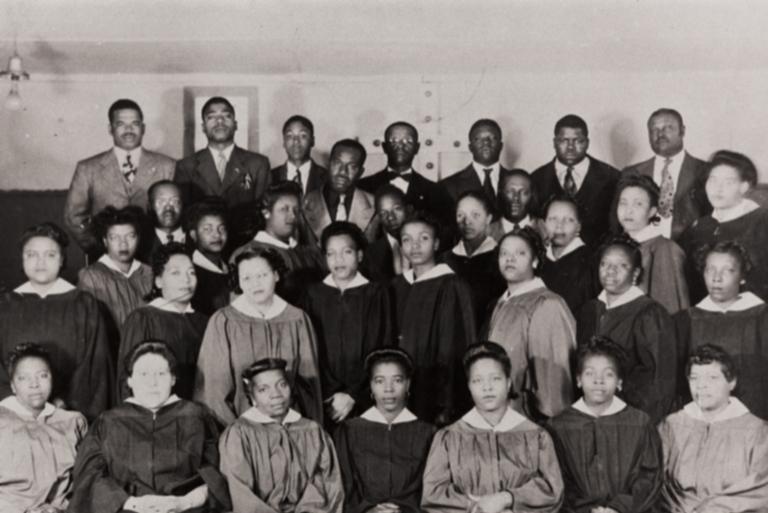 Combined choir of old St. Paul Baptist Church, Oxnard, and Olivet Baptist Church, Ventura : 1946.